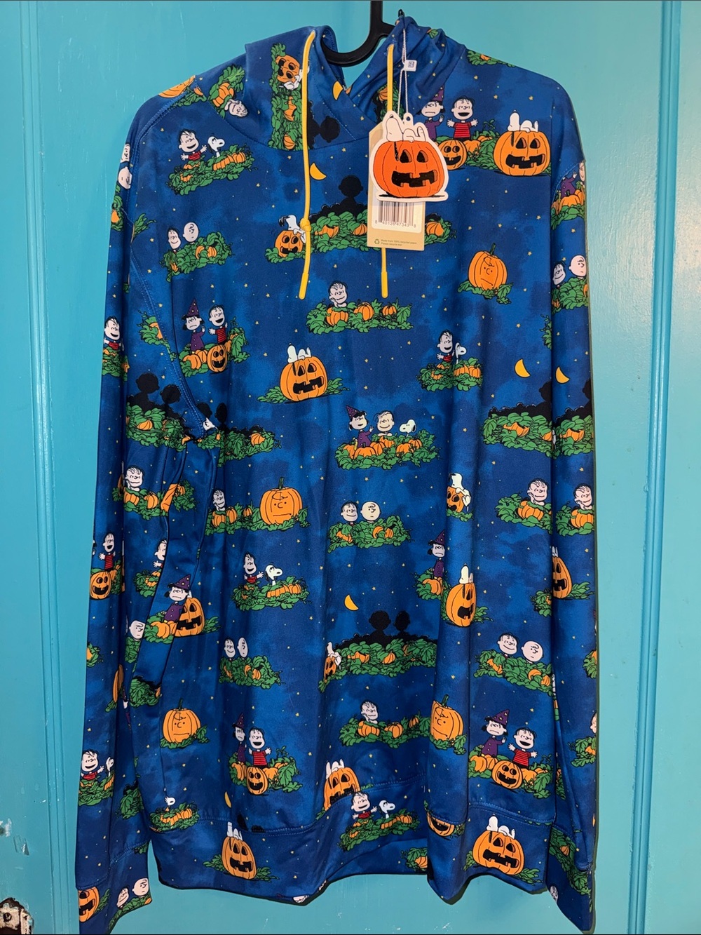 RSVLTS Blue Halloween Pumpkin & Character Pullover Hoodie
